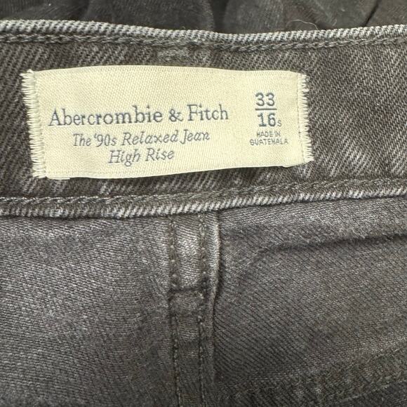 Abercrombie & Fitch Black The 90's Relaxed Jeans High Rise Size 33/16 Short - Picture 8 of 11